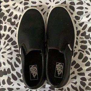 black vans HERRINGBONE SLIP-ON size 10 is women